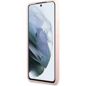 Etui Guess GUHCS23MLSLMGPP Samsung Galaxy S23+ Plus różowy/pink hardcase Silicone Script Metal Logo