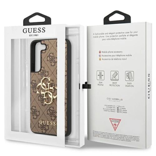 Buy Guess GUHCS23S4GMGBR Samsung Galaxy S23 brown hardcase 4G Big Metal Logo - GUE2378 - {ean13} - Home Screen Store Europe
