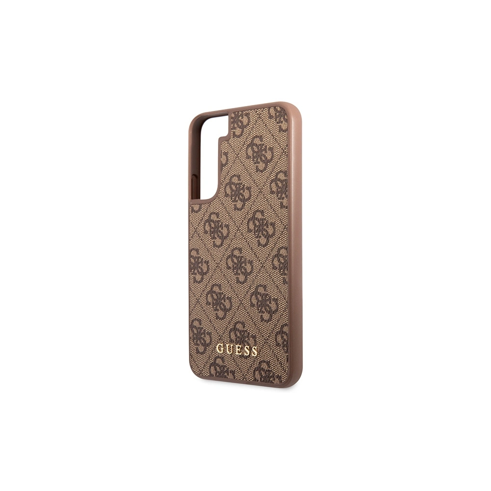 Etui Guess GUHCS23SG4GFBR Samsung Galaxy S23 brązowy/brown hard case 4G Metal Gold Logo