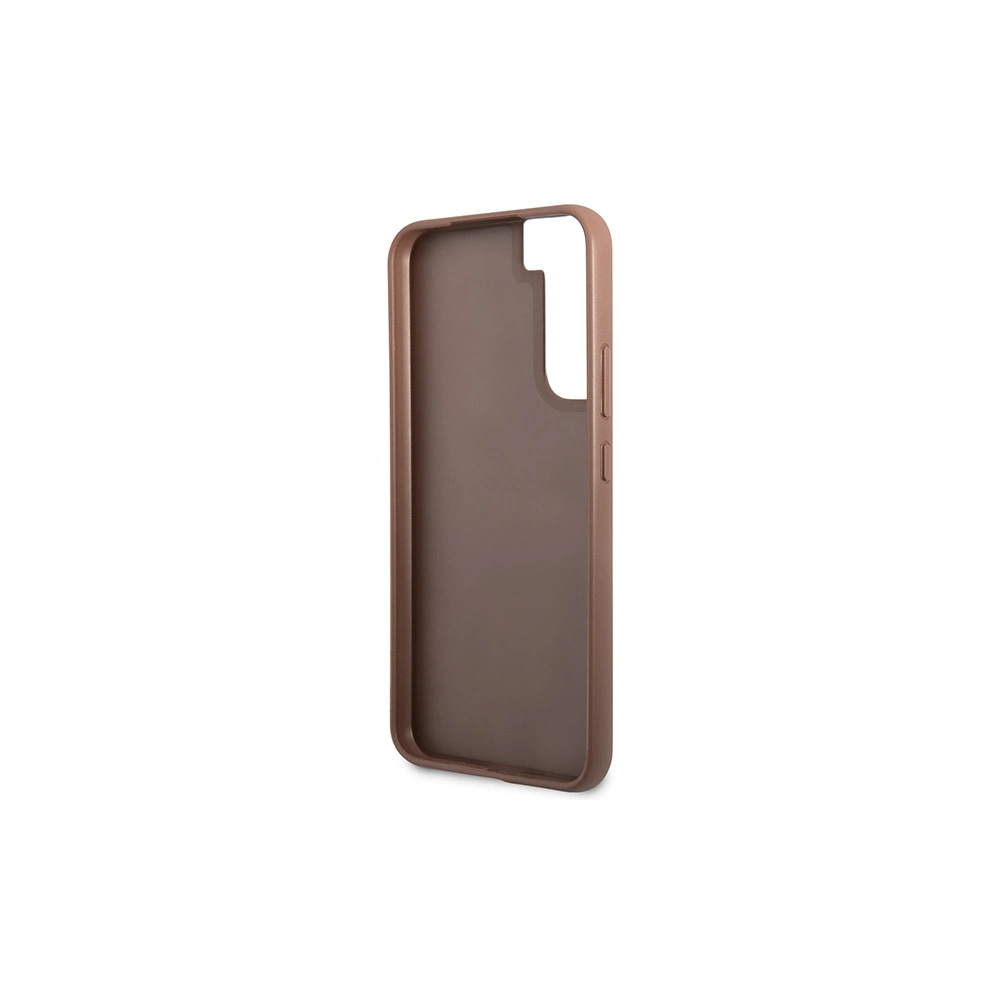 Etui Guess GUHCS23SG4GFBR Samsung Galaxy S23 brązowy/brown hard case 4G Metal Gold Logo