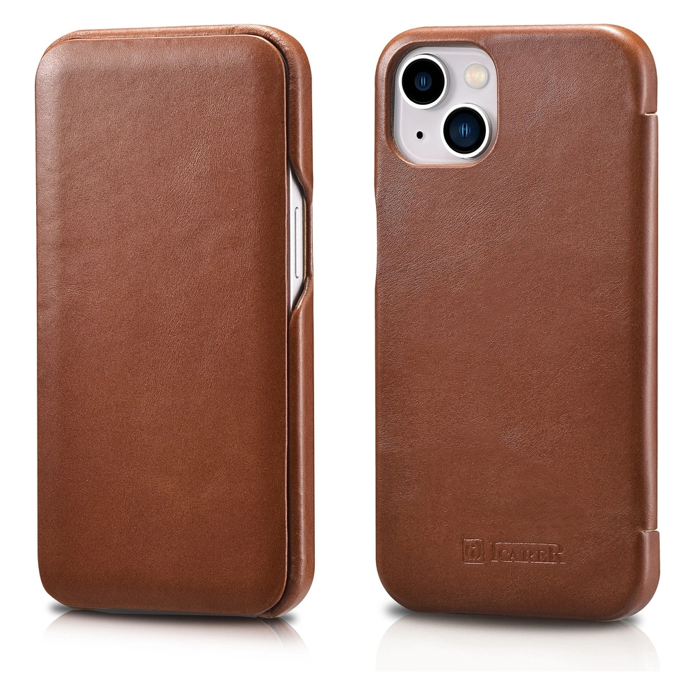 Etui iCarer Curved Edge Vintage Folio Apple iPhone 13 brązowy