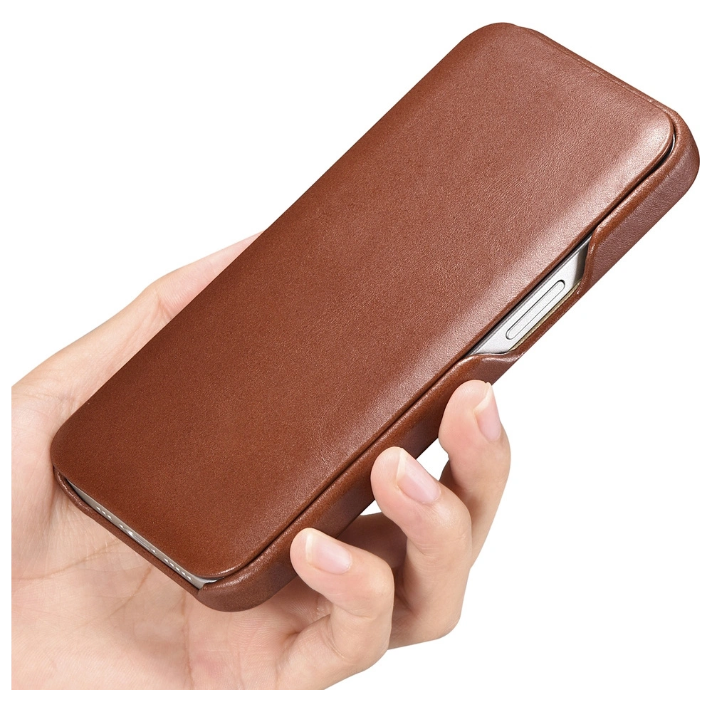 Etui iCarer Curved Edge Vintage Folio Apple iPhone 13 brązowy