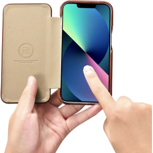 Kup Etui iCarer Curved Edge Vintage Folio Apple iPhone 13 brązowy - ICR284 - {ean13} - Sklep Home Screen