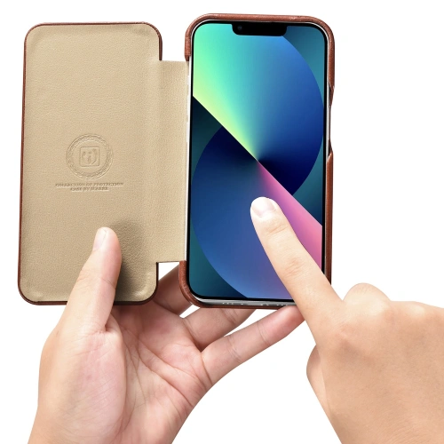 Kup Etui iCarer Curved Edge Vintage Folio Apple iPhone 13 brązowy - ICR284 - {ean13} - Sklep Home Screen