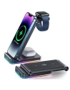 Încărcător wireless Joyroom 3în1 pentru iPhone, Watch, AirPods 15W negru (JR-WQN01)