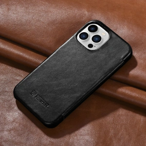 Kup Husă iCarer Curved Edge Vintage Folio Apple iPhone 13 Pro negru - ICR285 - {ean13} - Sklep Home Screen