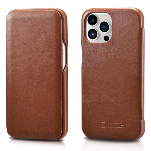 Kup Etui iCarer Curved Edge Vintage Folio Apple iPhone 13 Pro barna - ICR286 - {ean13} - Sklep Home Screen