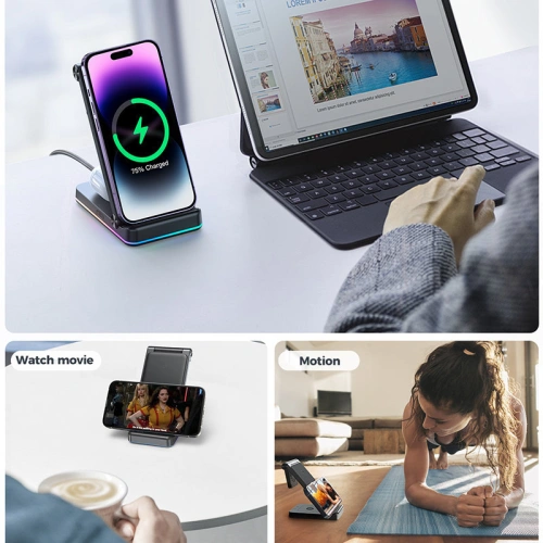 Kup Vezeték nélküli töltő Joyroom 3w1 iPhone-hoz, Watch-hoz, AirPods-hoz 15W fekete (JR-WQN01) - JYR574 - {ean13} - Sklep Home Screen