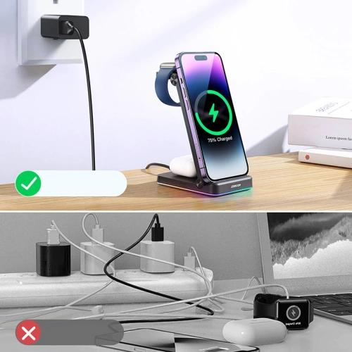 Kup Vezeték nélküli töltő Joyroom 3w1 iPhone-hoz, Watch-hoz, AirPods-hoz 15W fekete (JR-WQN01) - JYR574 - {ean13} - Sklep Home Screen