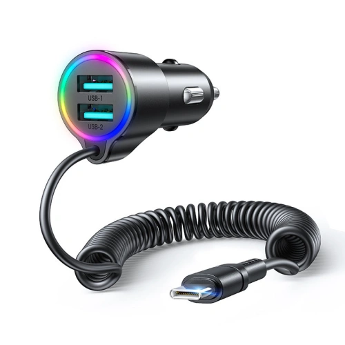 Kup Autonabíječka Joyroom 3w1 + USB-C kabel 1.5m 17W černá (JR-CL24) - JYR575 - {ean13} - Sklep Home Screen