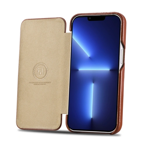Kup Etui iCarer Curved Edge Vintage Folio Apple iPhone 13 Pro brązowy - ICR286 - {ean13} - Sklep Home Screen