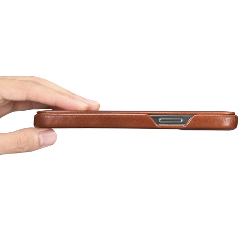 Kup Etui iCarer Curved Edge Vintage Folio Apple iPhone 13 Pro brązowy - ICR286 - {ean13} - Sklep Home Screen