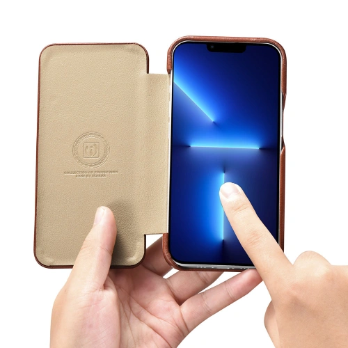Kup Etui iCarer Curved Edge Vintage Folio Apple iPhone 13 Pro brązowy - ICR286 - {ean13} - Sklep Home Screen