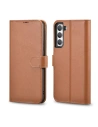 Etui iCarer Haitang Leather Wallet Samsung Galaxy S22 hnědý