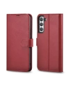 iCarer Haitang Leather Wallet Samsung Galaxy S22 red