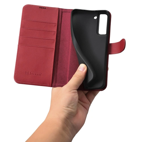 Kup Case iCarer Haitang Leder Geldbeutel Samsung Galaxy S22 rot - ICR289 - {ean13} - Sklep Home Screen