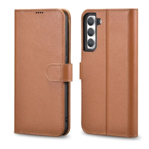 Kup Case iCarer Haitang Leder Geldbörse Samsung Galaxy S22+ Plus braun - ICR291 - {ean13} - Sklep Home Screen