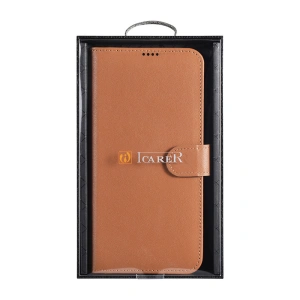 Kup Case iCarer Haitang Leder Geldbörse Samsung Galaxy S22+ Plus braun - ICR291 - {ean13} - Sklep Home Screen