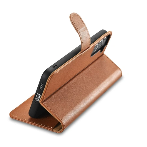 Buy iCarer Haitang Leather Wallet Samsung Galaxy S22+ Plus brown - ICR291 - {ean13} - Home Screen Store Europe