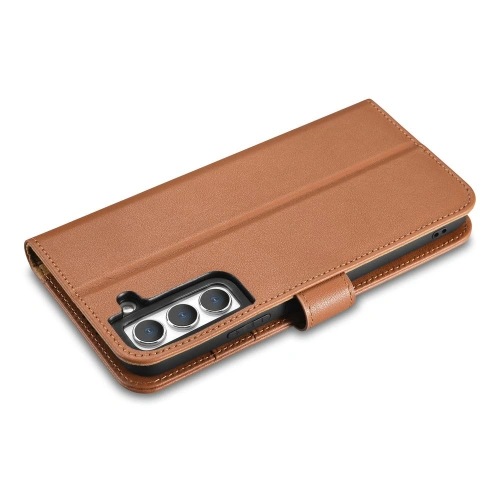 Buy iCarer Haitang Leather Wallet Samsung Galaxy S22+ Plus brown - ICR291 - {ean13} - Home Screen Store Europe
