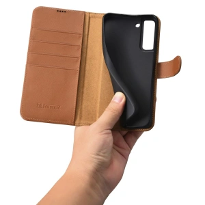 Kup Case iCarer Haitang Leder Geldbörse Samsung Galaxy S22+ Plus braun - ICR291 - {ean13} - Sklep Home Screen