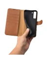 Buy iCarer Haitang Leather Wallet Samsung Galaxy S22+ Plus brown - ICR291 - {ean13} - Home Screen Store Europe