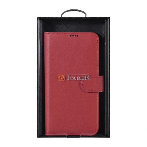 Kup Case iCarer Haitang Leder Wallet Samsung Galaxy S22+ Plus rot - ICR292 - {ean13} - Sklep Home Screen