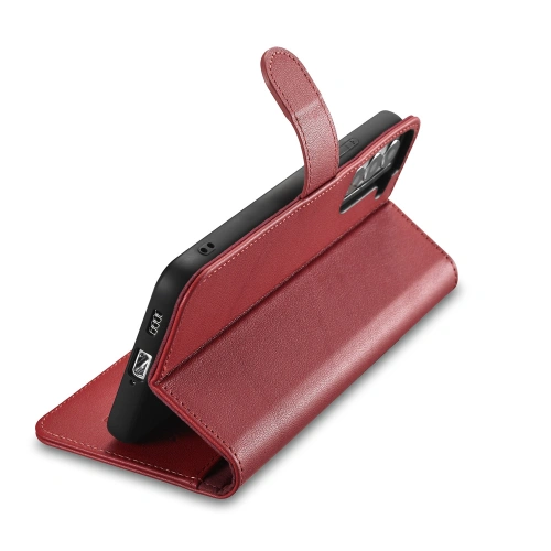 Kup Case iCarer Haitang Leder Wallet Samsung Galaxy S22+ Plus rot - ICR292 - {ean13} - Sklep Home Screen