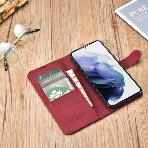 Kup Case iCarer Haitang Leder Wallet Samsung Galaxy S22+ Plus rot - ICR292 - {ean13} - Sklep Home Screen