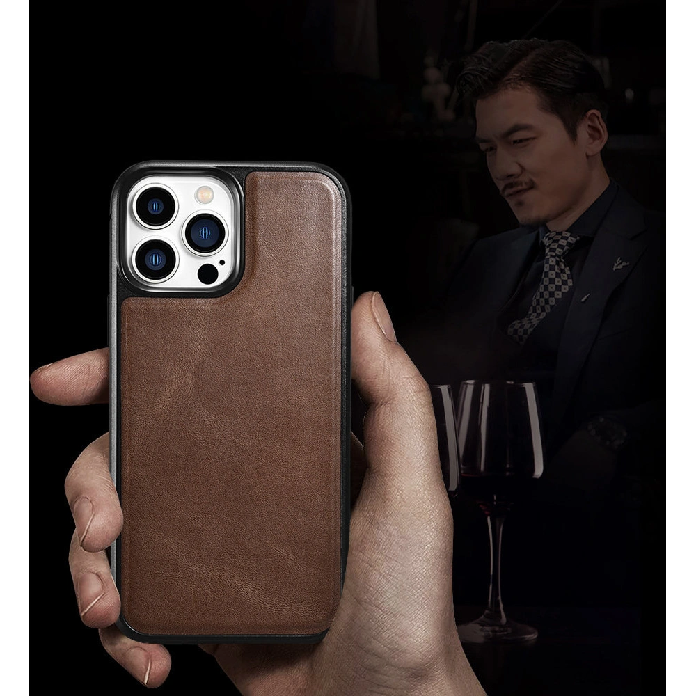 Etui iCarer Leather Oil Wax Apple iPhone 13 Pro brązowy