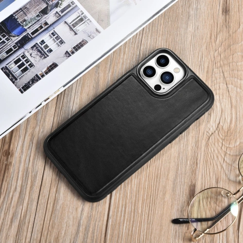 Kup Case iCarer Leather Oil Wax Apple iPhone 13 Pro Max schwarz - ICR301 - {ean13} - Sklep Home Screen
