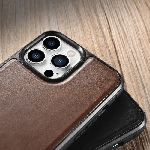 Kup Case iCarer Lederölwachs Apple iPhone 13 Pro Max braun - ICR302 - {ean13} - Sklep Home Screen