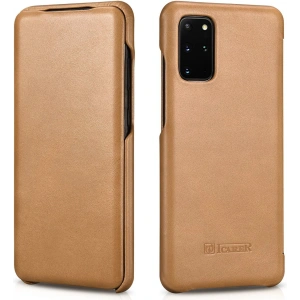 Kup Case iCarer Curved Edge Vintage Folio Samsung Galaxy S20+ Plus khaki - ICR316 - {ean13} - Sklep Home Screen