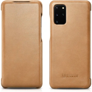 Kup Husă iCarer Curved Edge Vintage Folio Samsung Galaxy S20+ Plus kaki - ICR316 - {ean13} - Sklep Home Screen