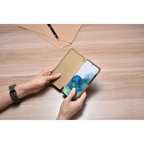 Kup Etui iCarer Curved Edge Vintage Folio Samsung Galaxy S20+ Plus khaki - ICR316 - {ean13} - Sklep Home Screen