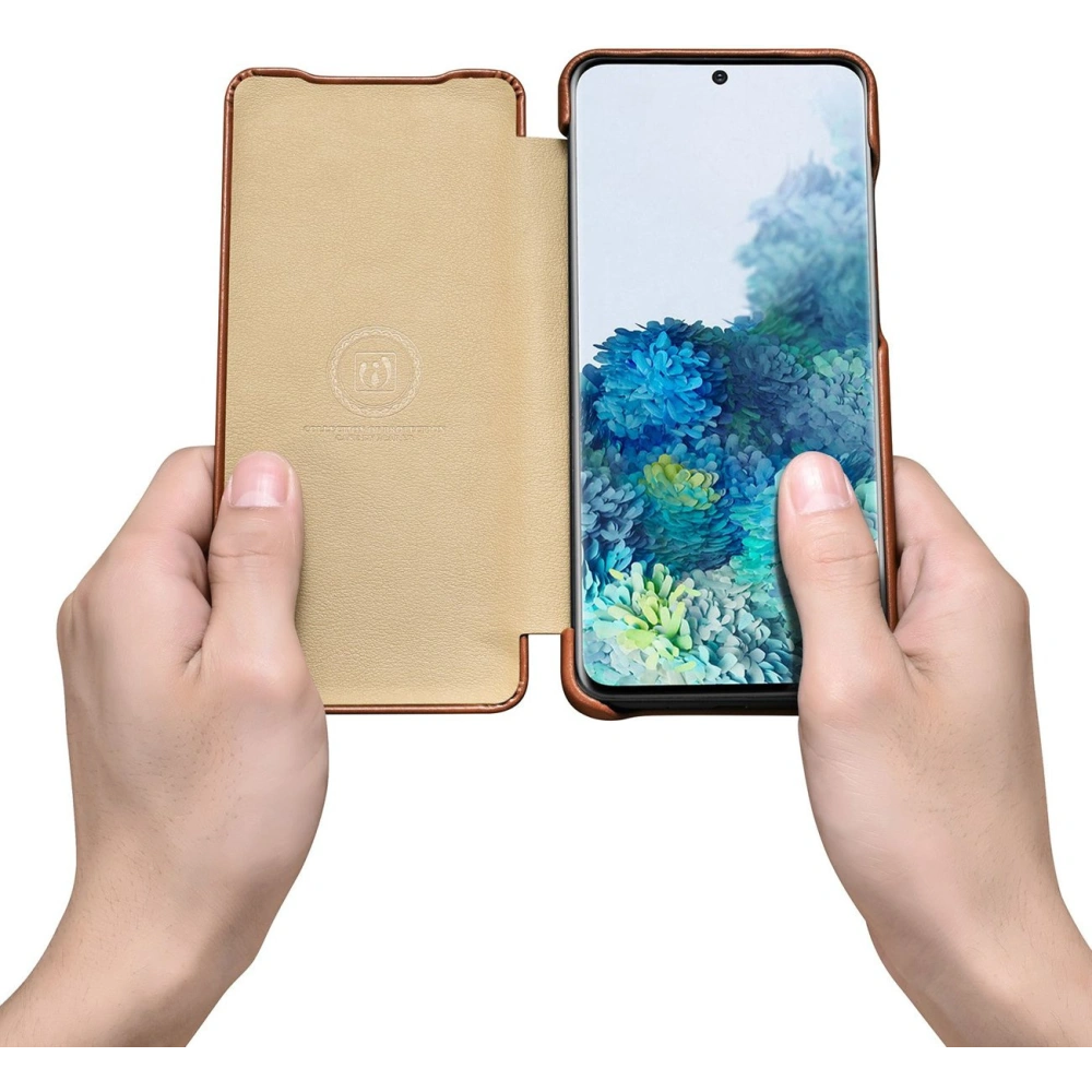 Etui iCarer Curved Edge Vintage Folio Samsung Galaxy S20+ Plus brązowy