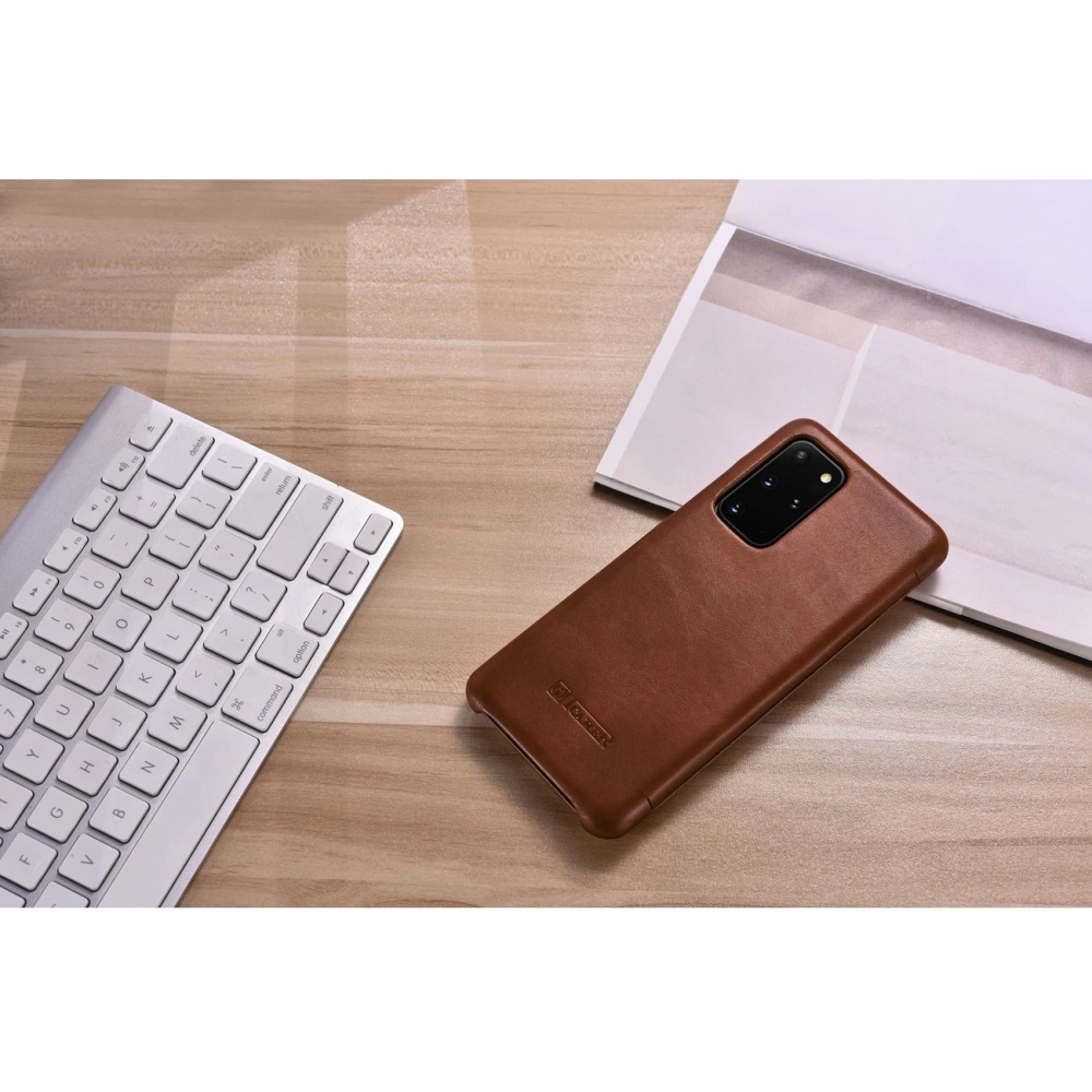 Etui iCarer Curved Edge Vintage Folio Samsung Galaxy S20+ Plus brązowy