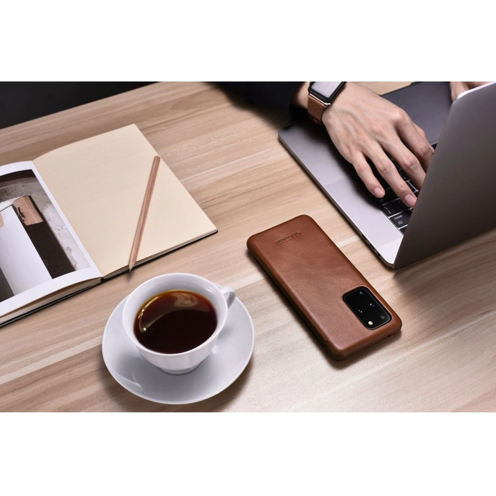 Etui iCarer Curved Edge Vintage Folio Samsung Galaxy S20+ Plus brązowy