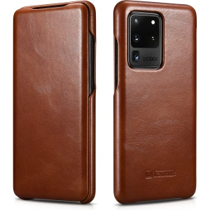 Kup Etui iCarer Curved Edge Vintage Folio Samsung Galaxy S20 Ultra brązowy - ICR318 - {ean13} - Sklep Home Screen