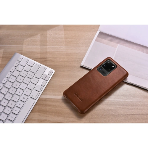 Kup Etui iCarer Curved Edge Vintage Folio Samsung Galaxy S20 Ultra brązowy - ICR318 - {ean13} - Sklep Home Screen