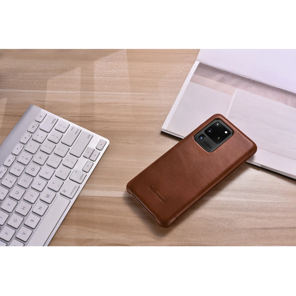 Etui iCarer Curved Edge Vintage Folio Samsung Galaxy S20 Ultra brązowy