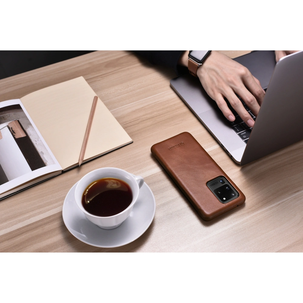 Etui iCarer Curved Edge Vintage Folio Samsung Galaxy S20 Ultra brązowy