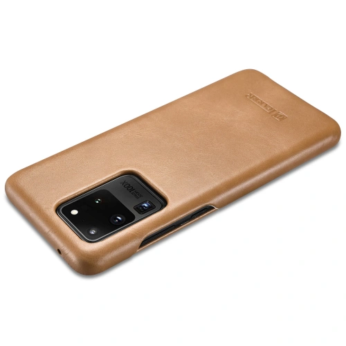 Kup Husă iCarer Curved Edge Vintage Folio Samsung Galaxy S20 Ultra khaki - ICR319 - {ean13} - Sklep Home Screen