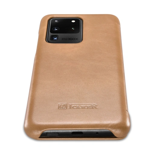 Kup Case iCarer Curved Edge Vintage Folio Samsung Galaxy S20 Ultra khaki - ICR319 - {ean13} - Sklep Home Screen