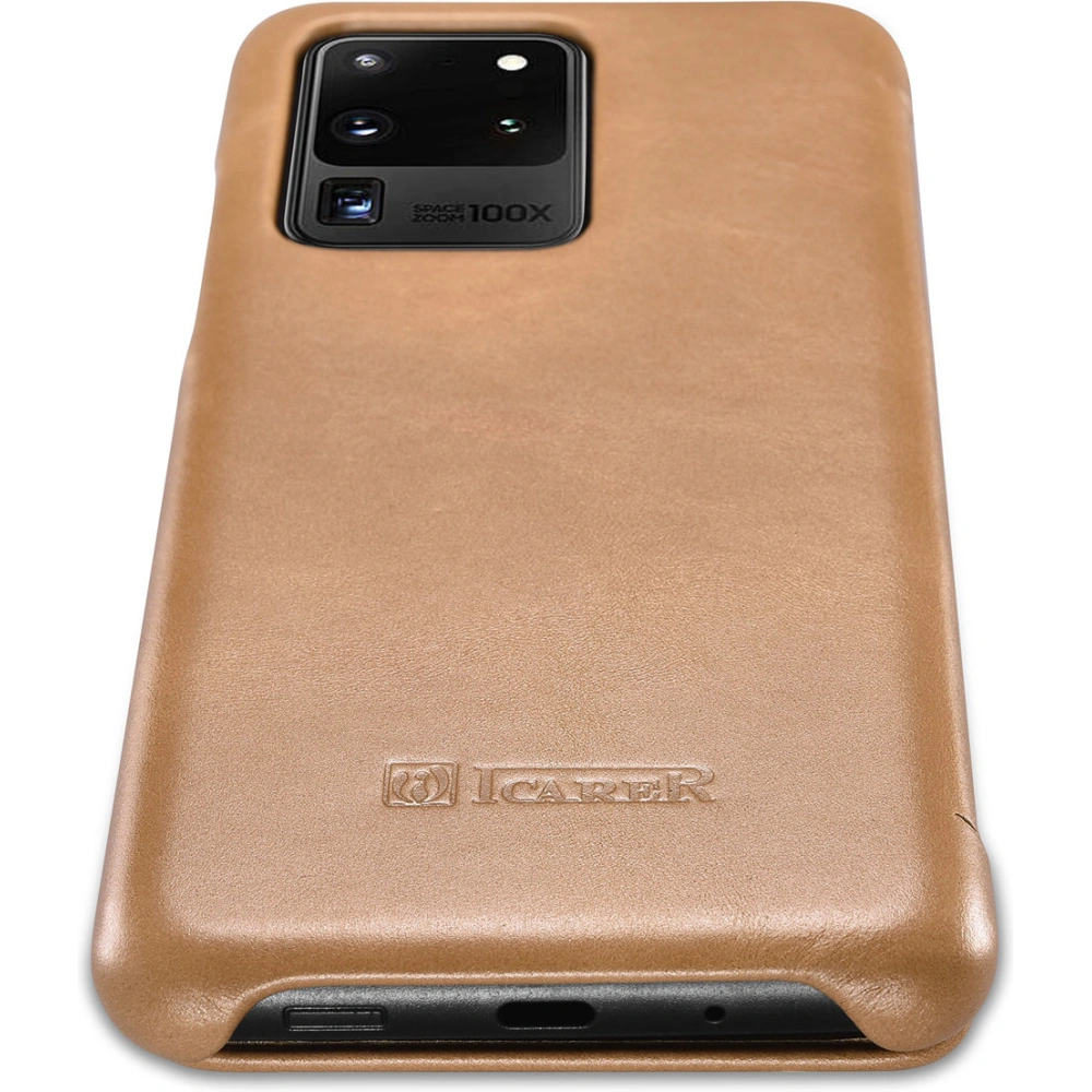 Etui iCarer Curved Edge Vintage Folio Samsung Galaxy S20 Ultra khaki