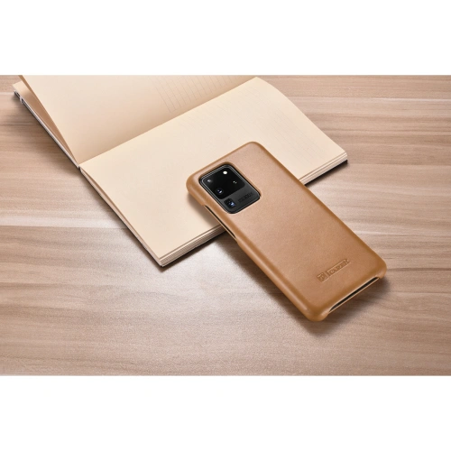 Kup Case iCarer Curved Edge Vintage Folio Samsung Galaxy S20 Ultra khaki - ICR319 - {ean13} - Sklep Home Screen
