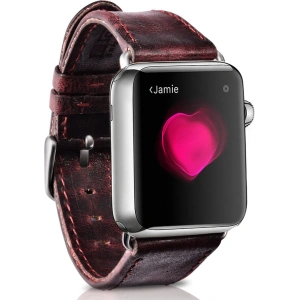 Kup Páska iCarer Kožená Vintage Apple Watch 4/5/6/7/8/9/SE/10 40/41/42mm bordó - ICR320 - {ean13} - Sklep Home Screen