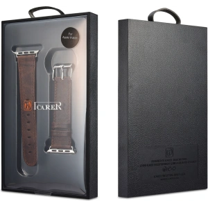 Kup Pasek iCarer Leather Vintage Apple Watch 4/5/6/7/8/9/SE/10 40/41/42mm bordowy - ICR320 - {ean13} - Sklep Home Screen