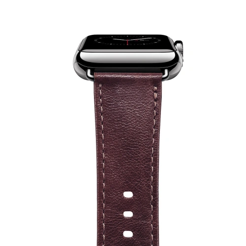 Kup Pasek iCarer din piele vintage Apple Watch 4/5/6/7/8/9/SE/10 40/41/42mm bordou - ICR320 - {ean13} - Sklep Home Screen
