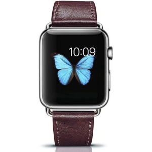 Kup Páska iCarer Kožená Vintage Apple Watch 4/5/6/7/8/9/SE/10 40/41/42mm bordó - ICR320 - {ean13} - Sklep Home Screen